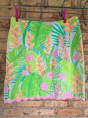 Lilly Pulitzer mini skirt in the Cynthia silhouette botanical garden print